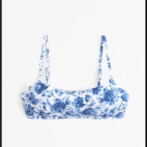 Abercrombie smocked floral bralette swim top